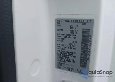 2019 Nissan Nv200 Sv z USA, uszkodzony, nr VIN 3N6CM0KN1KK691459